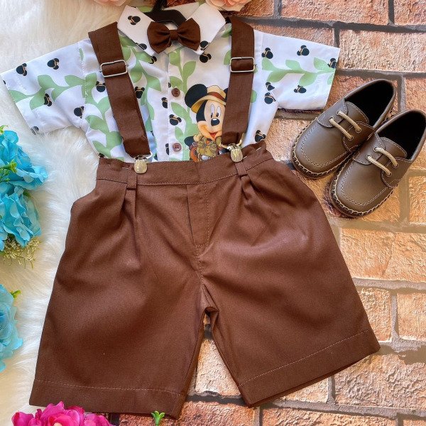 Conjunto Temáticos Meninos Mickey Safari Verde