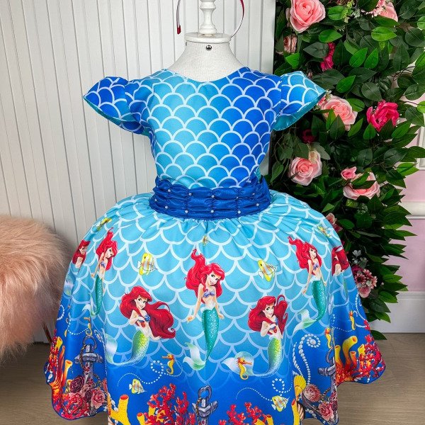 Vestido Tematicos Luxo Ariel – Sereia