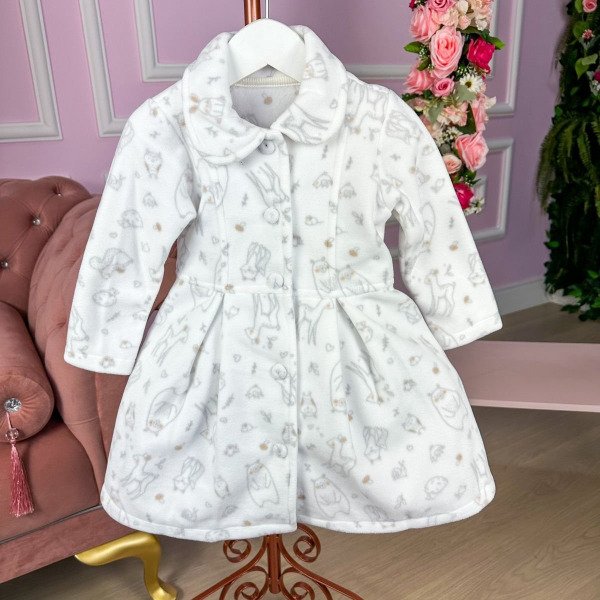Casaco Mini Miss Branco Bichinhos Soft