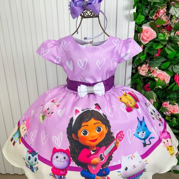 Vestido Infantil Tematicos Luxo A Casa Magica da Gabby