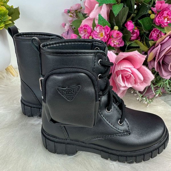 Bota Bolsinha Nilqi Preto Cano Médio