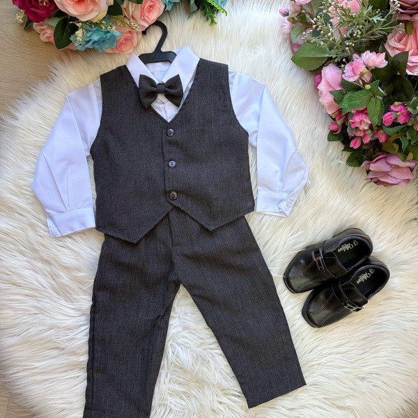 Conjunto Miss Cherry Colete Davi Preto