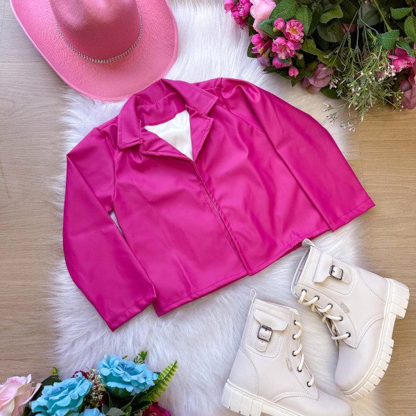 Jaqueta/Casaco Ysa Kids Corino Pink