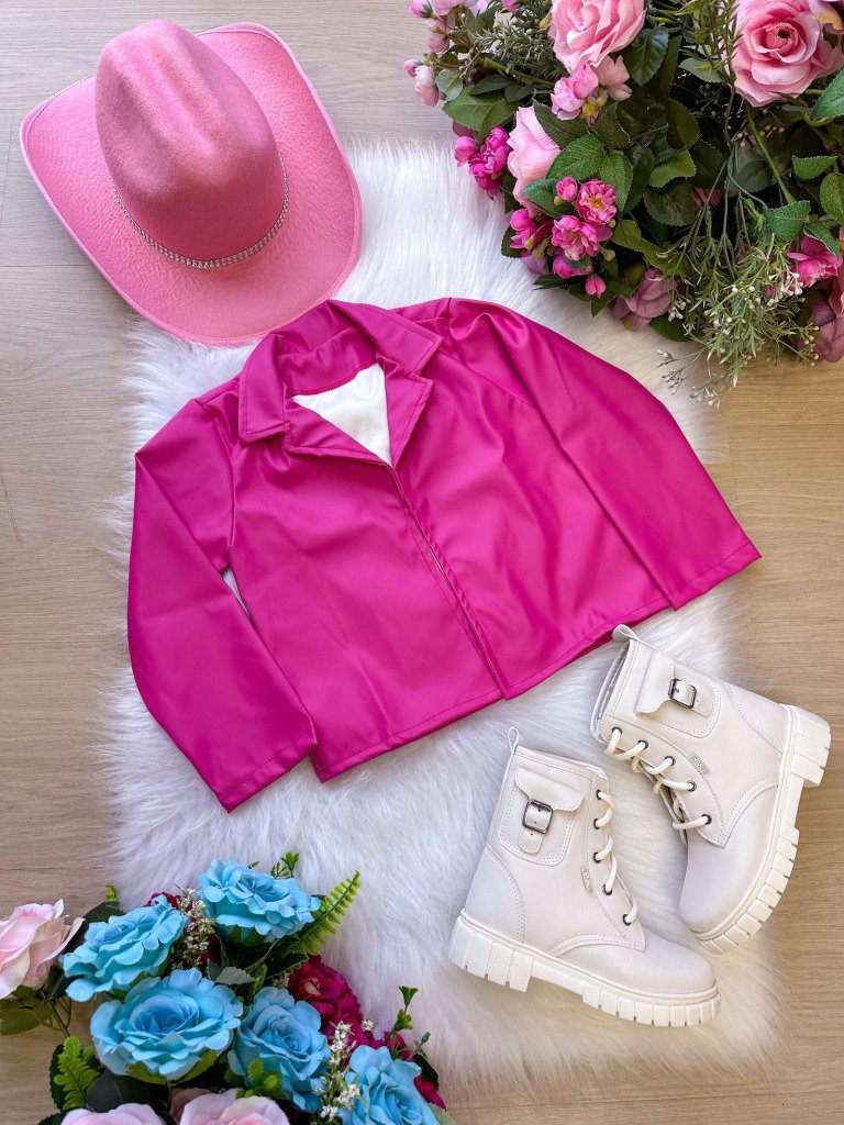 Jaqueta/Casaco Ysa Kids Corino Pink