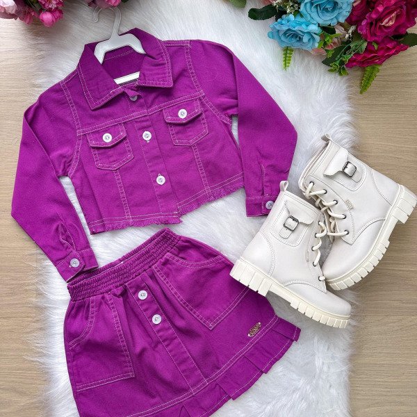 Conjunto Blogueirinha Inverno Mavi Jeans Violeta
