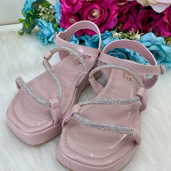 Sandália Doce Pe Verniz Nude/Rose Lilia