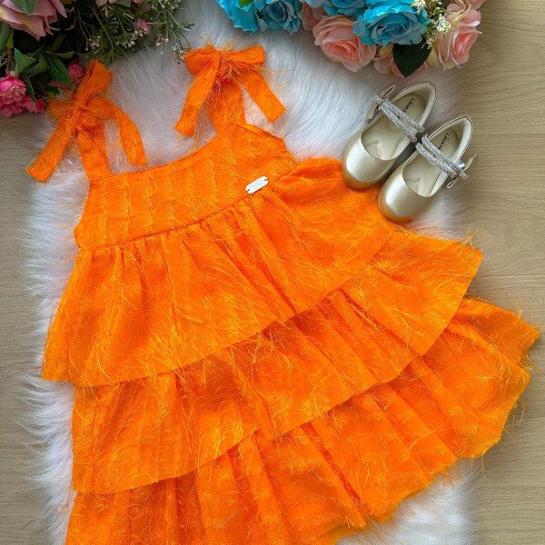 Vestido Banana Club Vitoria Laranja Neon