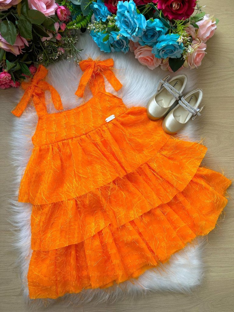 Vestido Banana Club Vitoria Laranja Neon