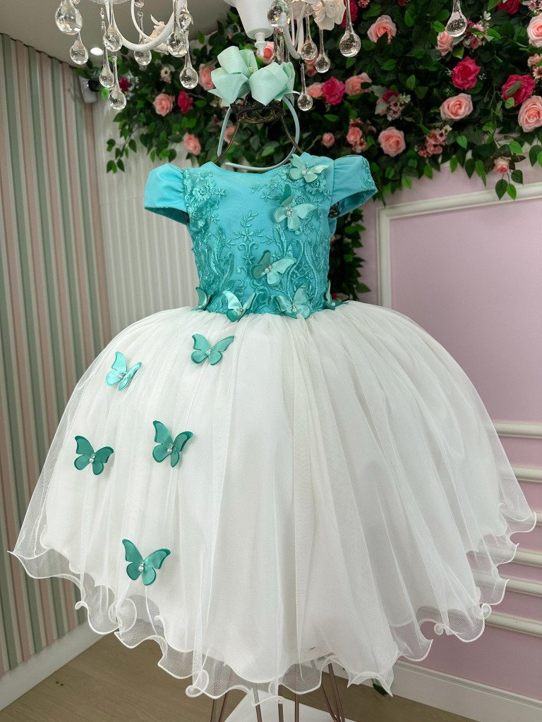 Vestido Juvenil – Midi Vila Lele Sabrina Verde Tiffany