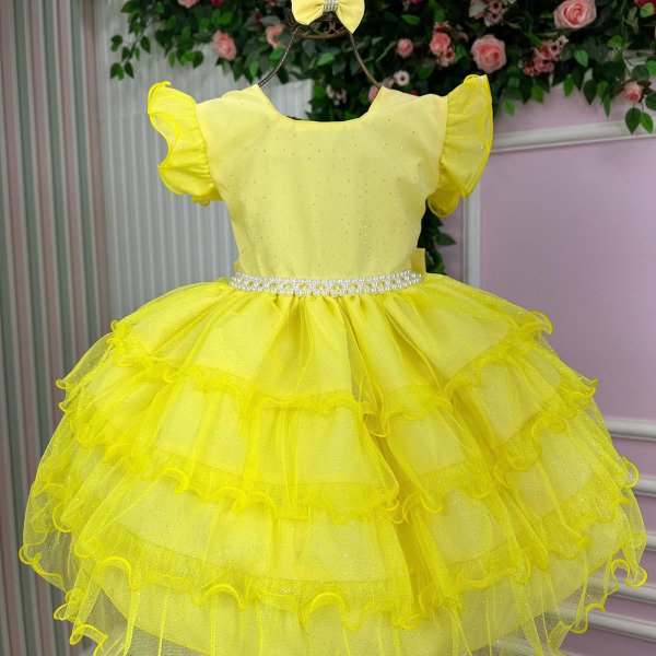 Vestido Ysa Kids Belinda Amarelo
