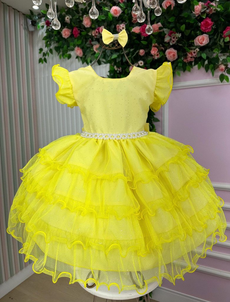 Vestido Ysa Kids Belinda Amarelo