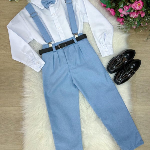 Conjunto Miss Cherry Vitor Suspensorio Azul Serenity