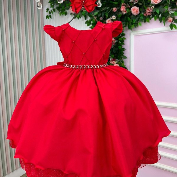 Vestido Ysa Kids Francine Vermelho
