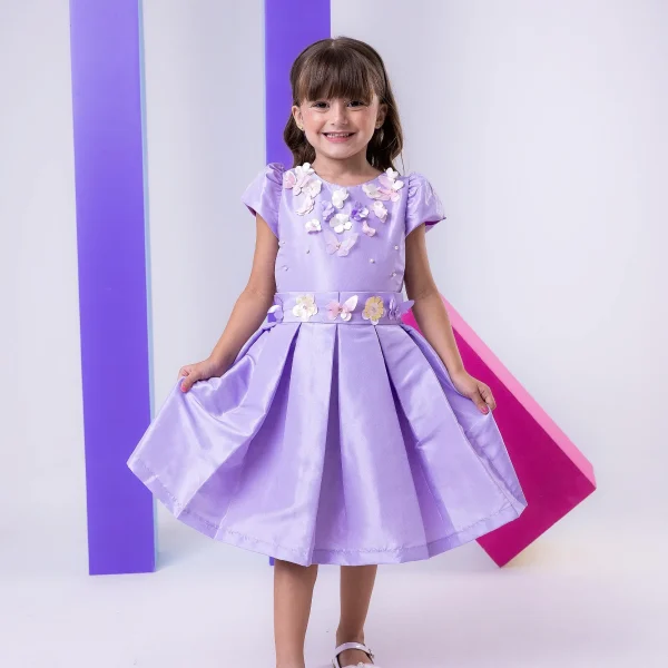 Vestido Miss Sweet Jardim Encantado Lilas