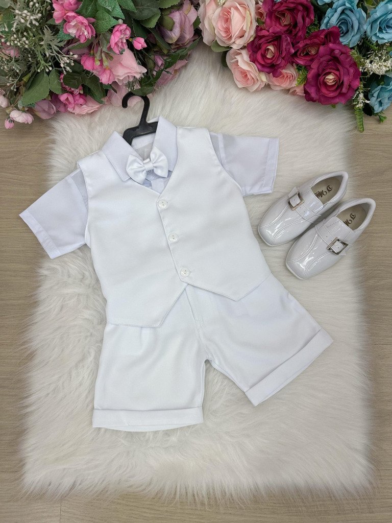 Conjunto Social Miss Cherry Leandro Colete Branco