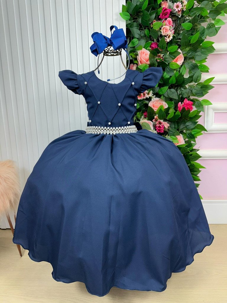 Vestido Ysa Kids Ariane Longo Azul Marinho