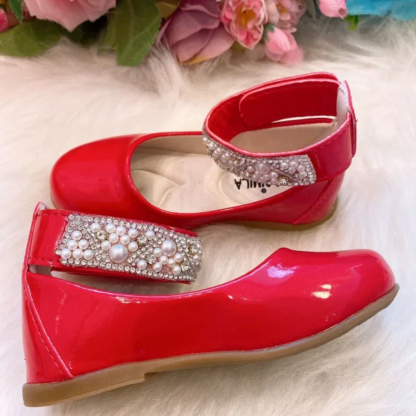 Sapatilha Flor di Mila Vermelho “Perolas” Luxo