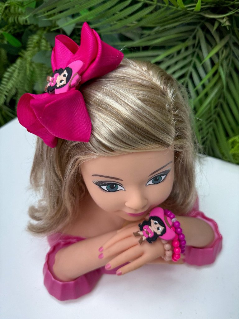 Laço Belli Tematico Ana Castela + Pulseira Pink