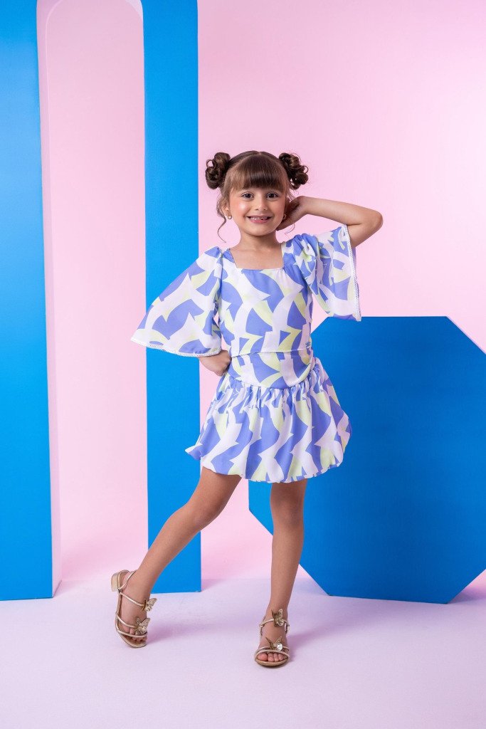 Conjunto Banana Club Alissa Azul e Verde