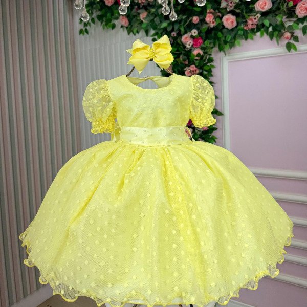 Vestido Marie Amarelo Bolinhas