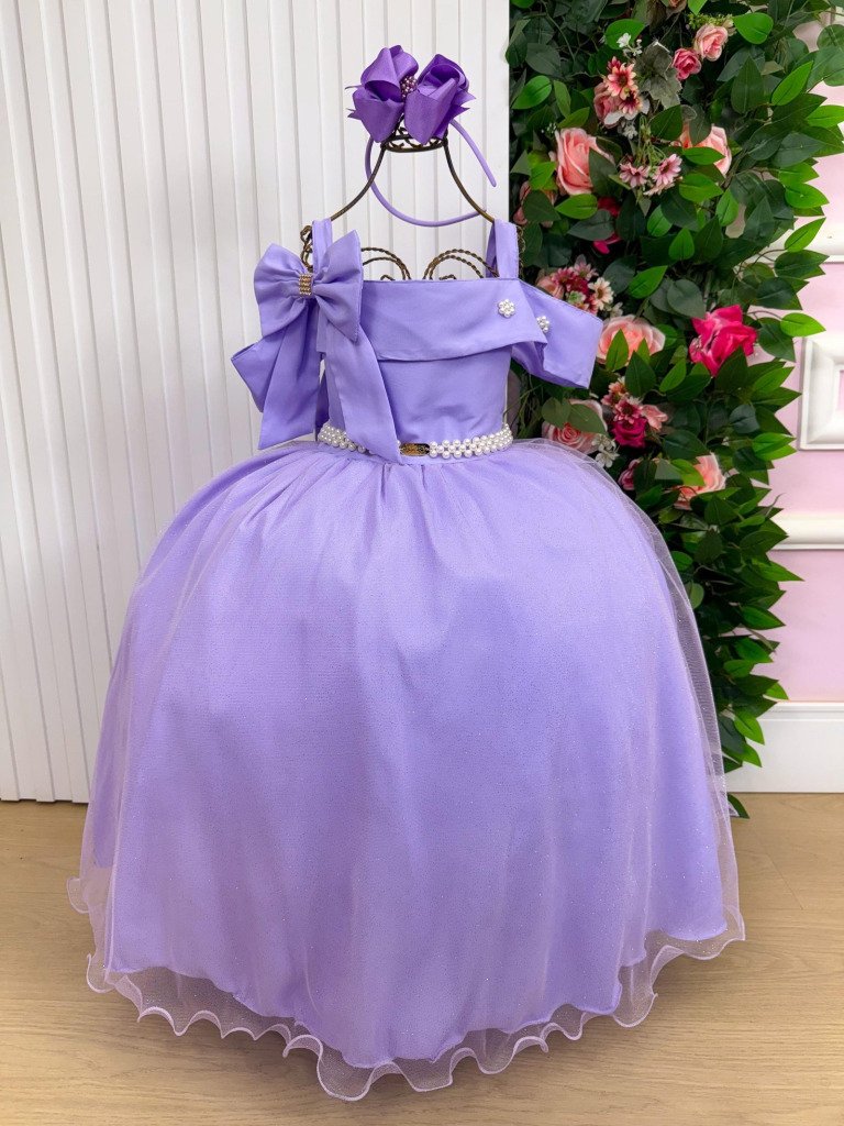 Vestido Banana Club Longo Doce Elegancia Lilas