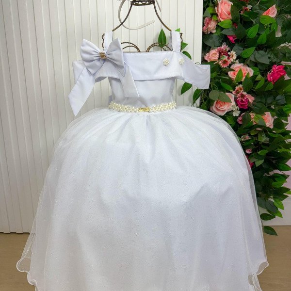 Vestido Banana Club Longo Doce Elegancia Branco