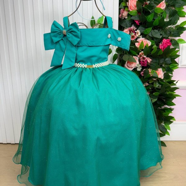 Vestido Banana Club Longo Doce Elegancia Verde Jade