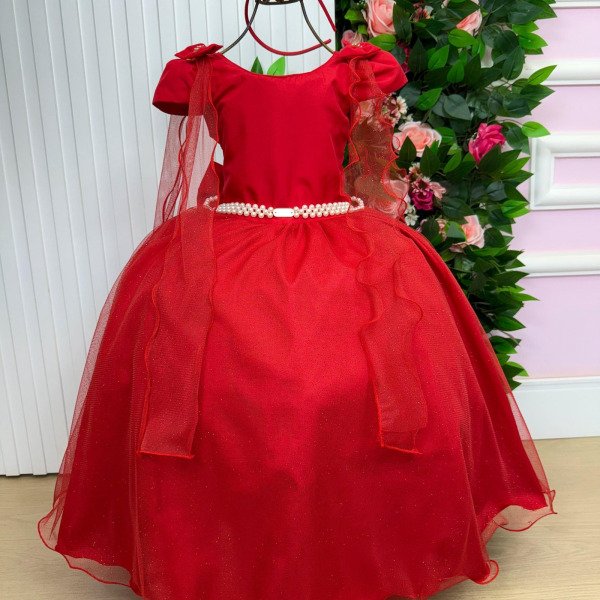 Vestido Banana Club Longo Diamante Vermelho