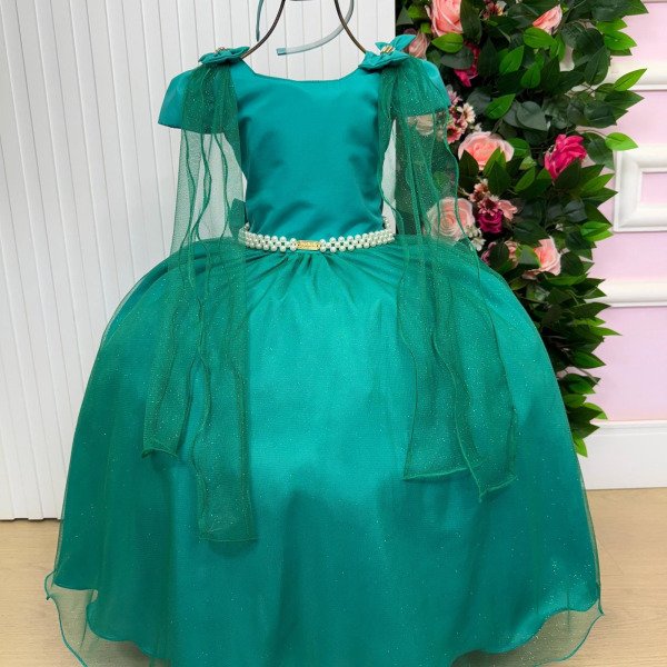 Vestido Banana Club Longo Diamante Verde Jade