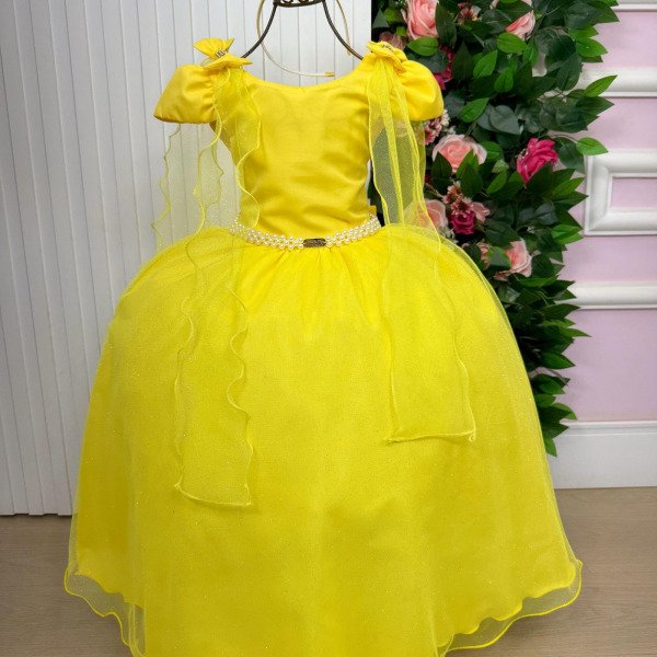 Vestido Banana Club Longo Diamante Amarelo