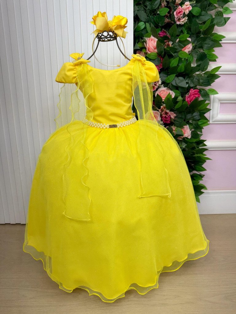 Vestido Banana Club Longo Diamante Amarelo