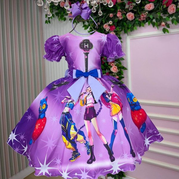 Vestido Tematicos Luxo Guerreiras do K-Pop