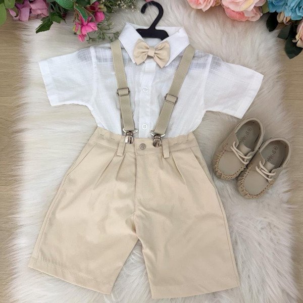 Conjunto Miss Cherry Henry Suspensorio Bege