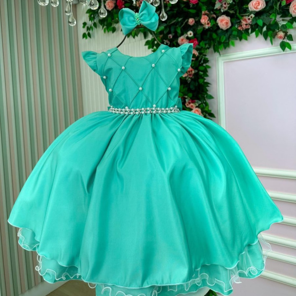 Vestido Ysa Kids Francine Verde Menta