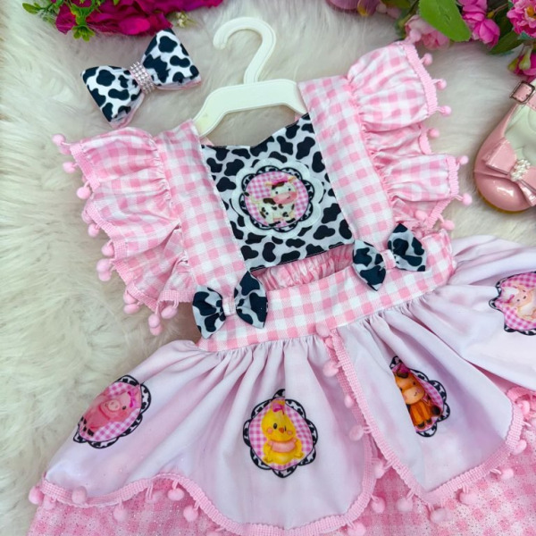 Romper/Vestido Princesa Belli Tematico Fazendinha