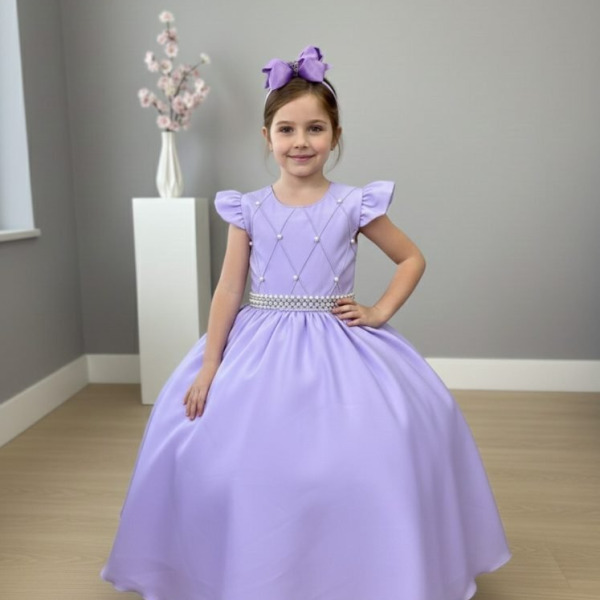 Vestido Ysa Kids Ariane Longo Lilás