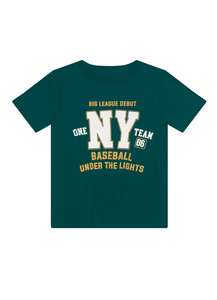 Conjunto infantil menino de Camiseta Meia Malha e Bermuda Moletinho Leve Brandili