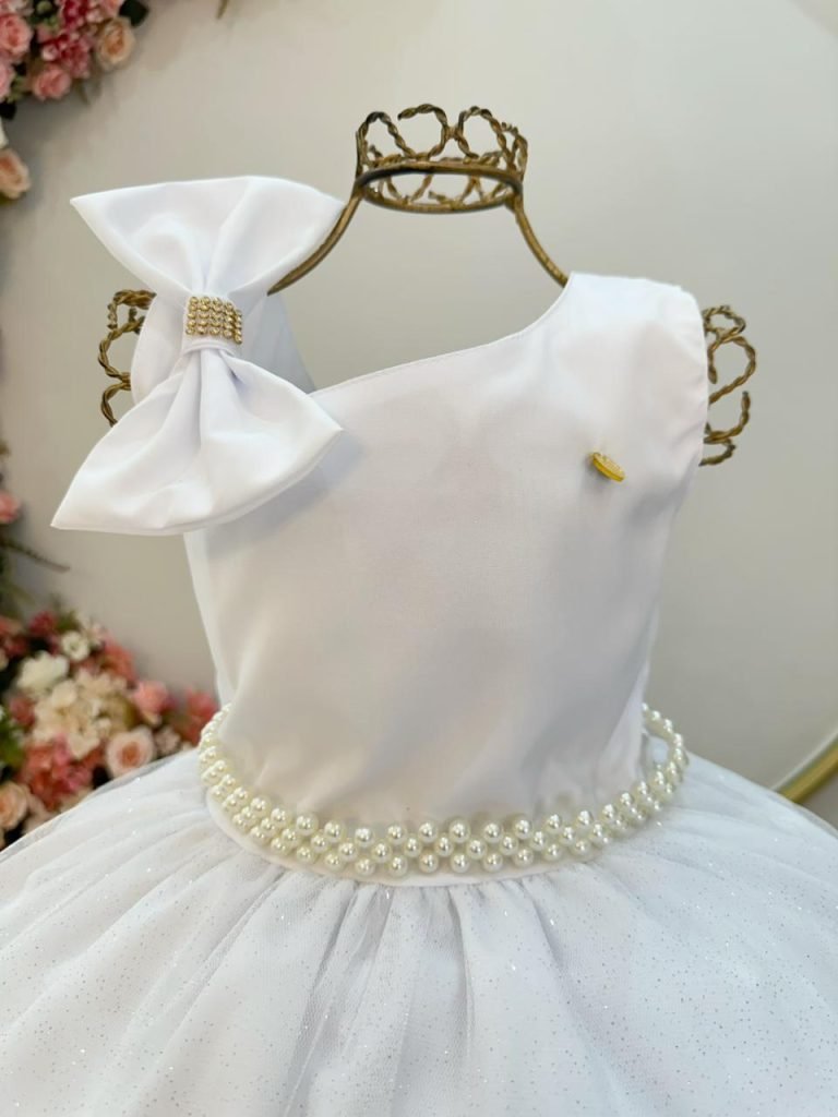 Vestido Infantil Longo Branco Luxo Daminhas Formaturas